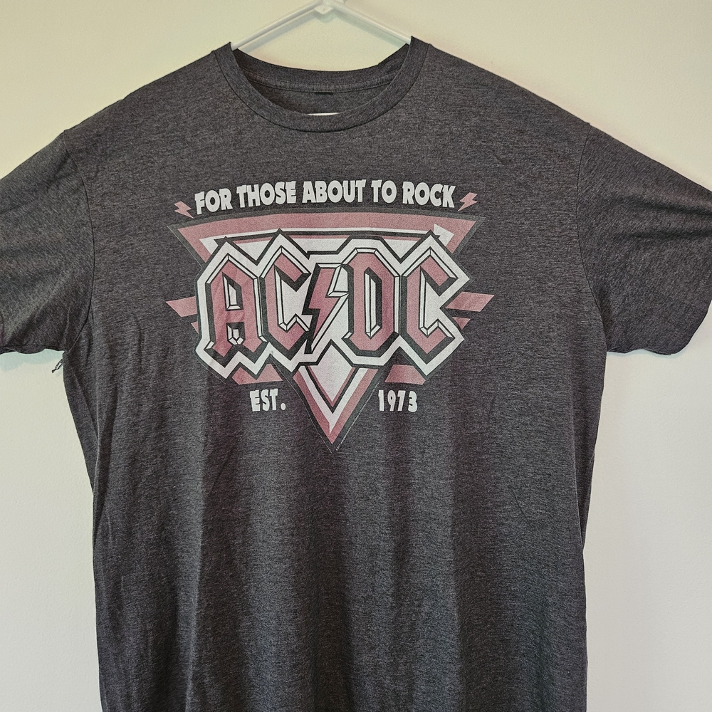 ACDC Vintage Men's T-shirt Charcoal Gray Size 2xl